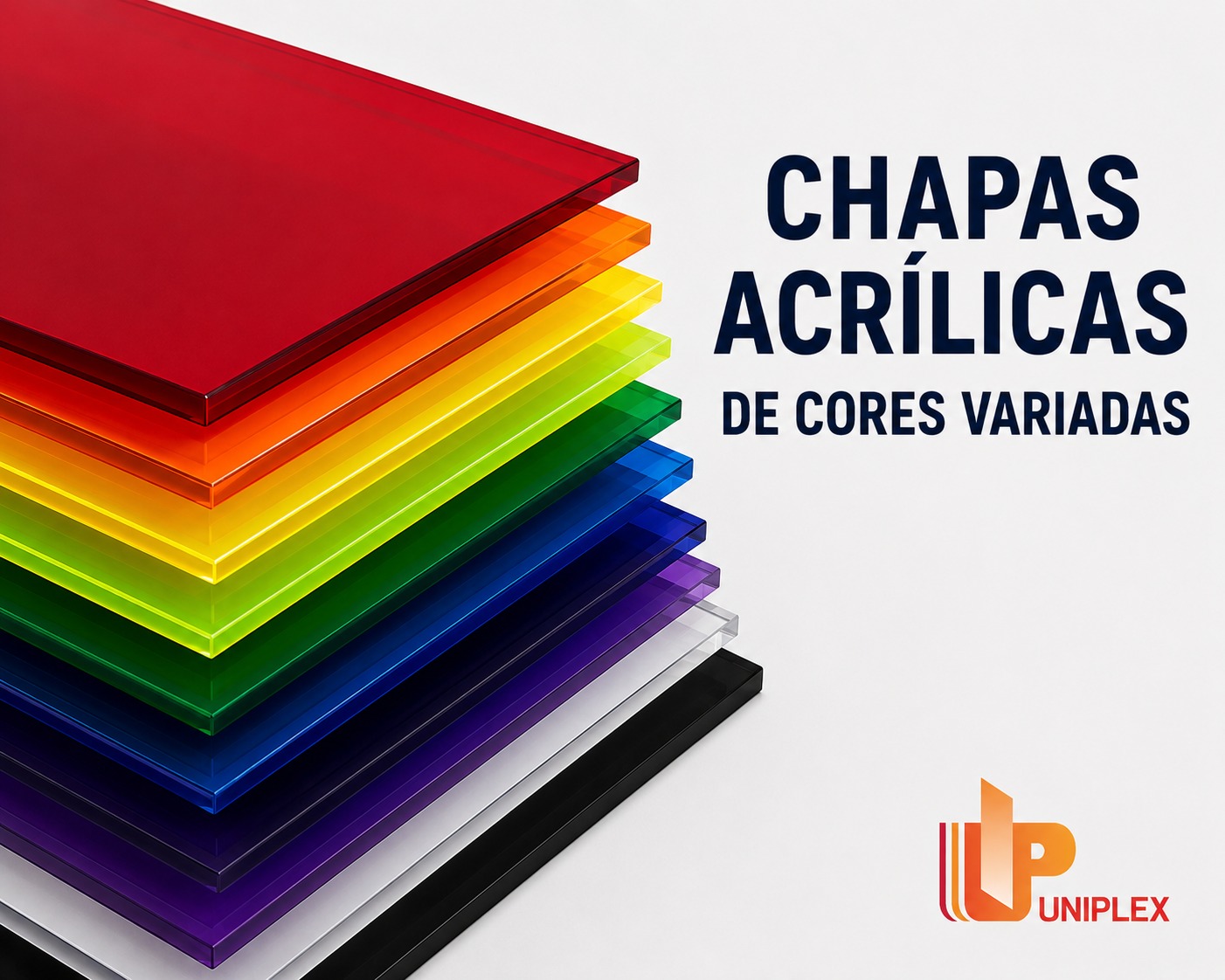 Chapas acrílicas coloridas empilhadas